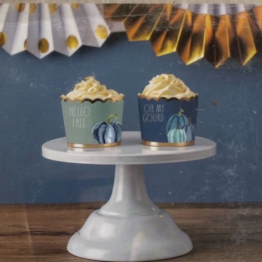 Rae Dunn 60 Piece Fall Cupcake Baking Liners Oh My Gourd Hello Fall NIB